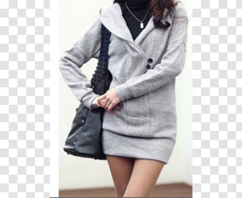 Hoodie Overcoat Sleeve Sweater Dress - Neckline - Fashion Cloak Transparent PNG