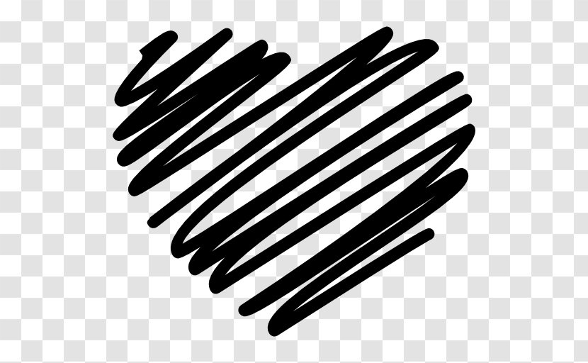 Heart Graffiti Drawing - Black And White Transparent PNG