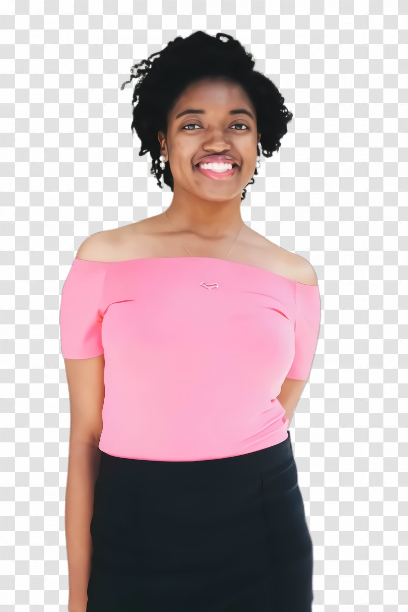 Clothing Shoulder Pink Sleeve Neck - Top Waist Transparent PNG