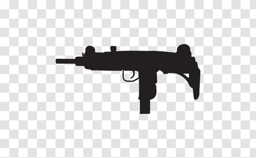 Uzi Submachine Gun Firearm Silencer - Silhouette - Tree Transparent PNG