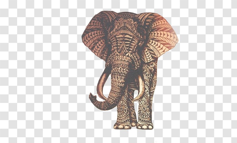 Ganesha Elephant Drawing Printing - Elephants And Mammoths - Boho Transparent PNG