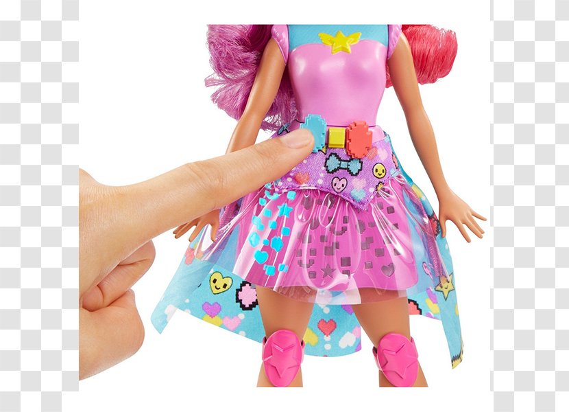 Barbie Video Game Hero Light-Up Skates Doll Toy - Toddler Transparent PNG