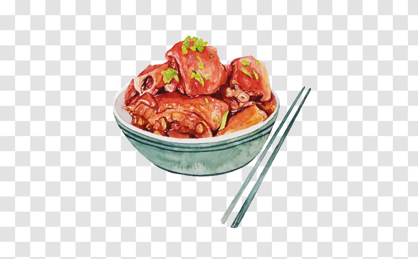 Red Braised Pork Belly Zongzi Japanese Cuisine Food Cooked Rice - Cartoon Transparent PNG