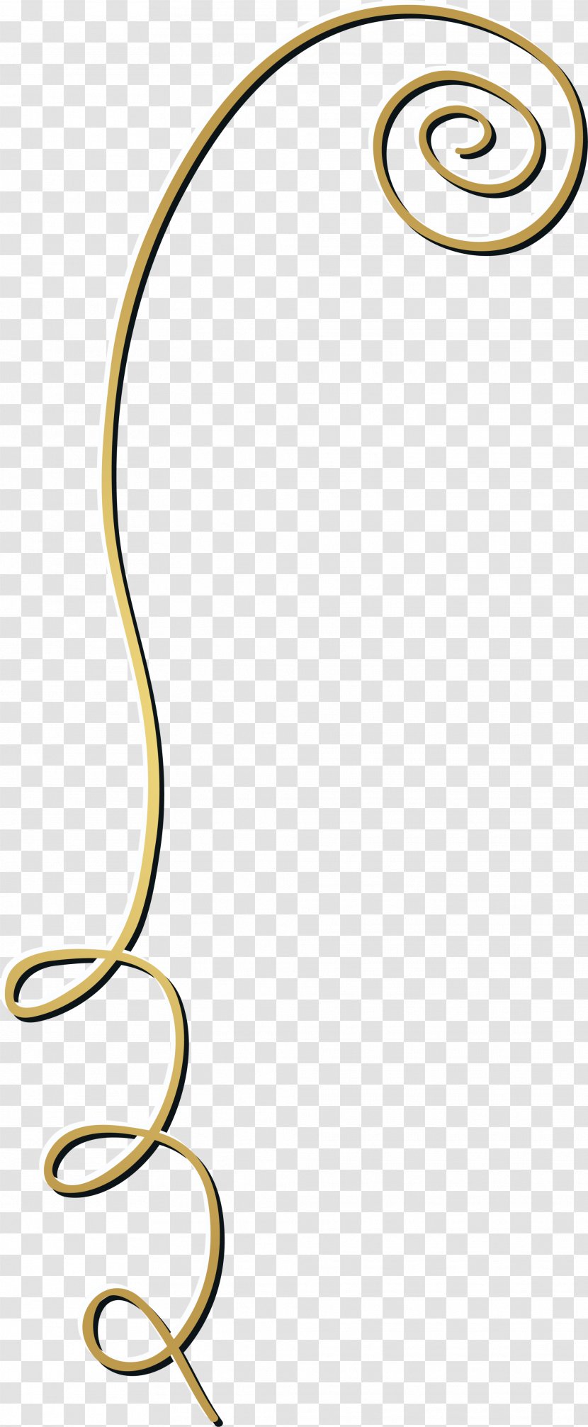 Line Curve Clip Art - Gold - Golden Transparent PNG