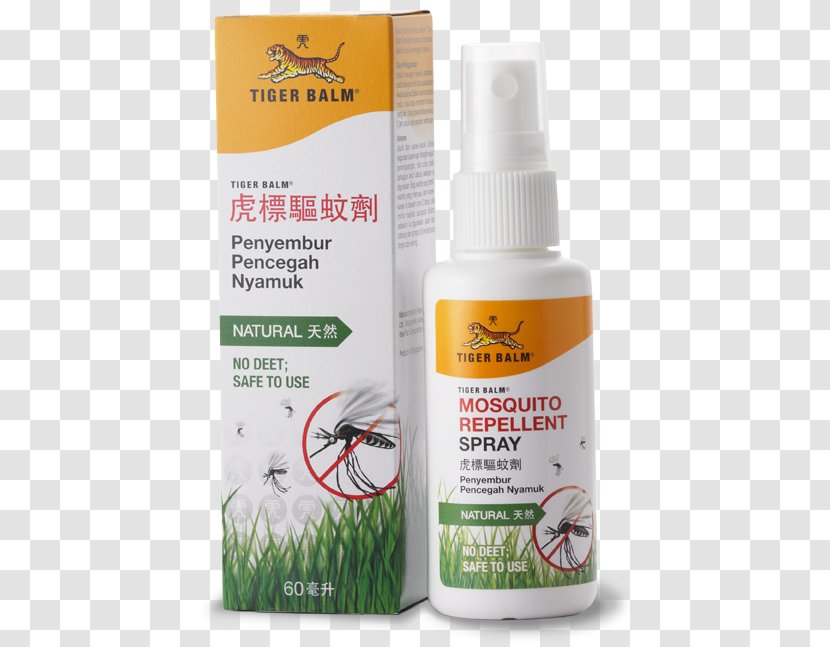 Tiger Balm DEET-Free Mosquito Repellent Spray 60ml Household Insect Repellents Patch Transparent PNG