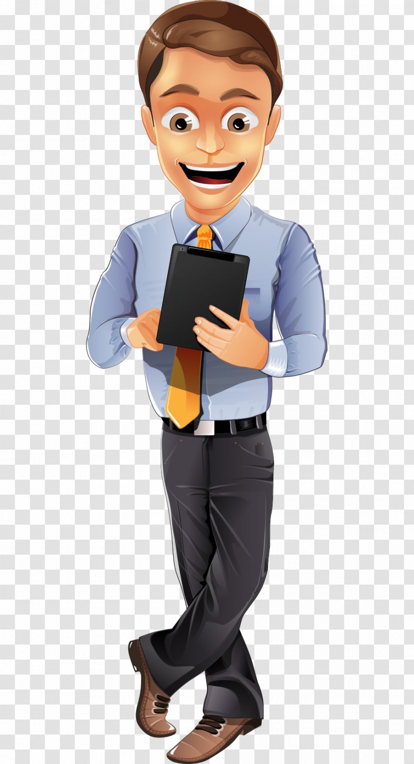 Businessperson Character - Gentleman - Business Man Take Hand-drawn Cartoon Ipad Transparent PNG