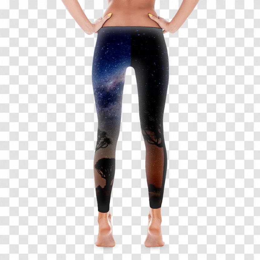 Leggings T-shirt Clothing Tights Yoga Pants - Silhouette - Desert Sky Transparent PNG