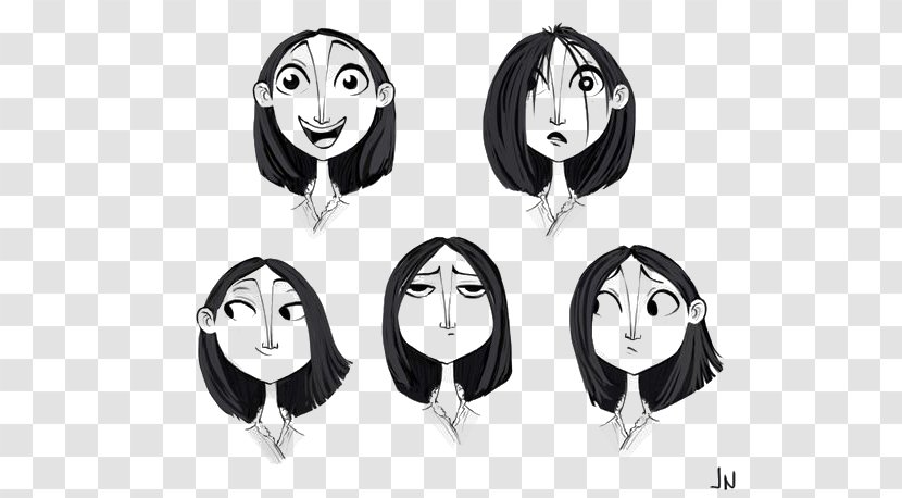 Drawing Model Sheet Character Design - Cartoon - Girls Face Transparent PNG