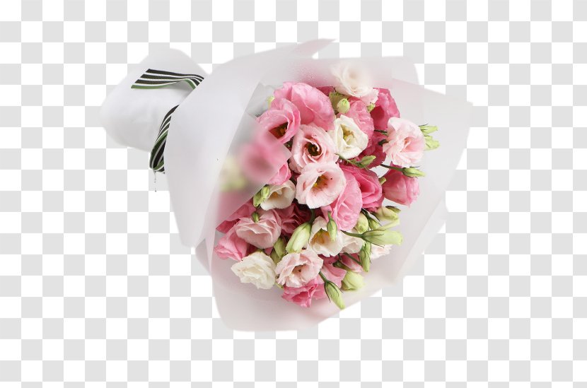 Garden Roses Flower Bouquet Pink Floristry - Rose - Bellflower Of Cellophane Packaging Transparent PNG