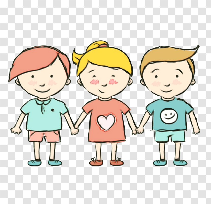Cartoon People Child Friendship Clip Art - Paint - Gesture Playing With Kids Transparent PNG