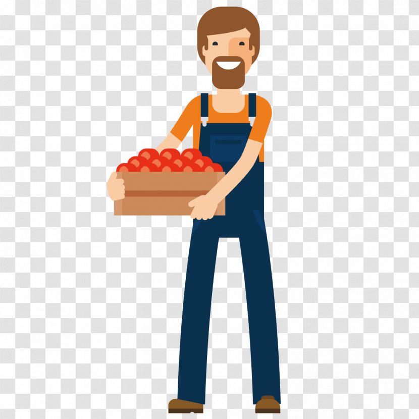 Cartoon Animation - Play - Holding The Persimmon Uncle Transparent PNG