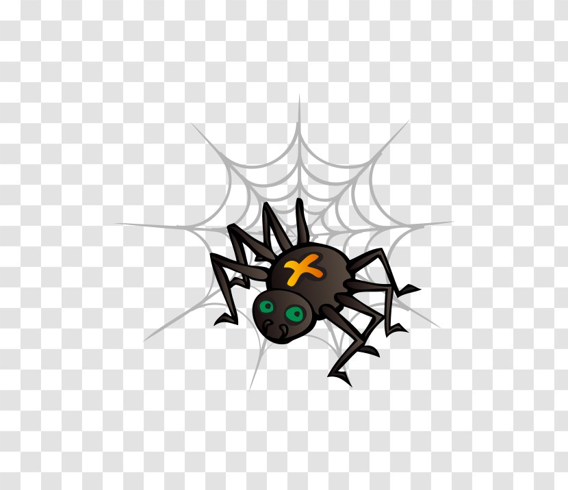 Spider Web Silhouette Halloween - Drawing - Vector Cartoon Transparent PNG