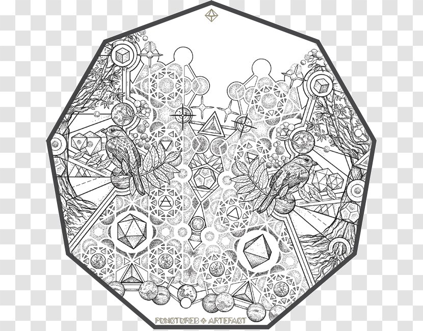 Line Art Sacred Geometry Metatron's Cube - Visual Arts - Ink Shading Material Transparent PNG
