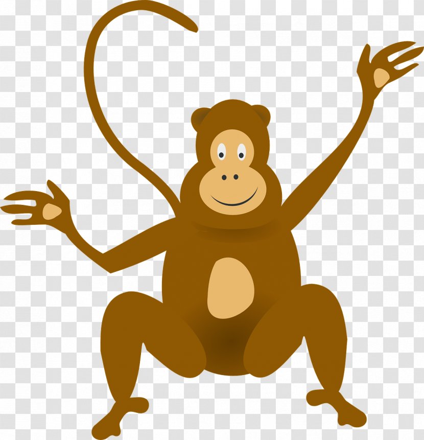 Monkey Jungle Ape Clip Art - Cartoon - Brown Transparent PNG