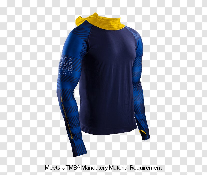 T-shirt Sleeve Trail Running Hoodie Clothing - Electric Blue Transparent PNG