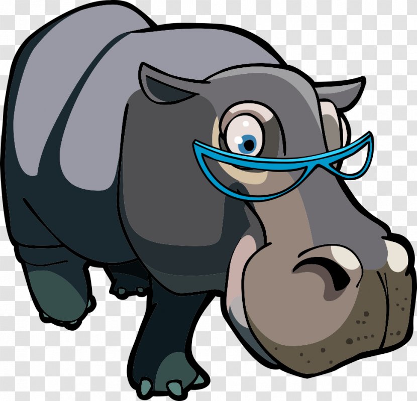 Hippopotamus Cattle Cartoon Illustration - Carnivoran - Vector Cow Transparent PNG