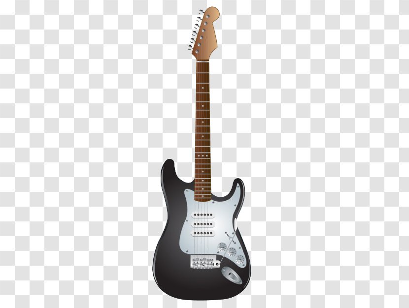 Fender Stratocaster Gibson Les Paul The STRAT Guitar Musical Instruments Corporation - Squier - Black Transparent PNG