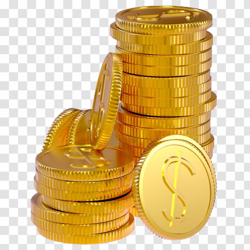 Gold Coin Bank Photography - Euro Coins - Golden Transparent PNG