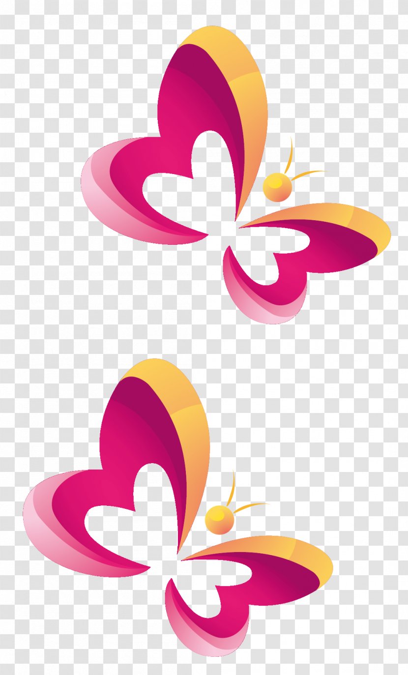 Butterfly Icon - Floral Design - Pink Simple Pen Transparent PNG