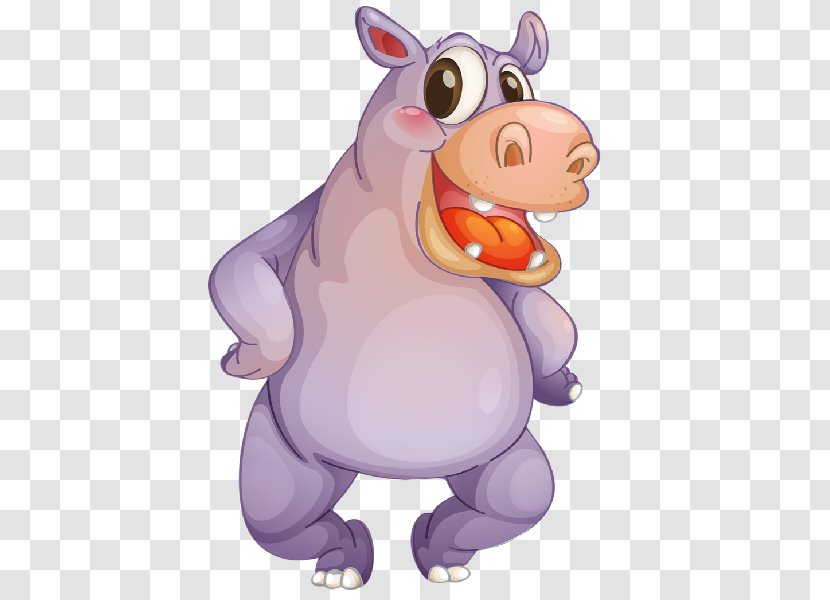 Cartoon Hippopotamus Drawing Clip Art - Mane - Hippo Cute Transparent PNG