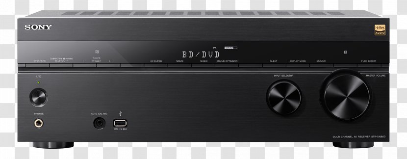 Sony STR-DN1080 AV Receiver Home Theater Systems Dolby Atmos - Rf Modulator Transparent PNG