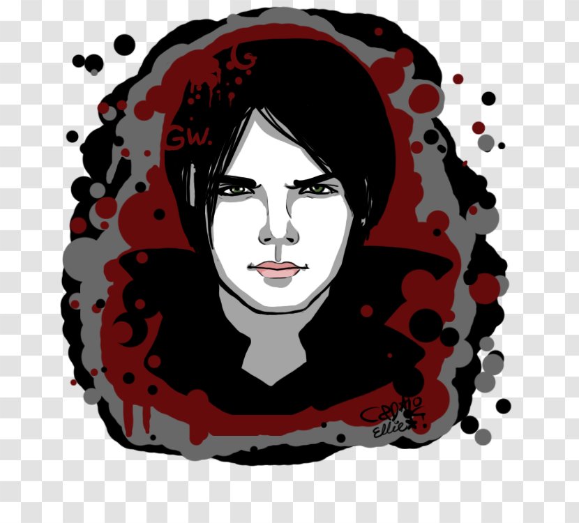 Portrait Visual Arts Black Hair Poster - Gerard Way Transparent PNG