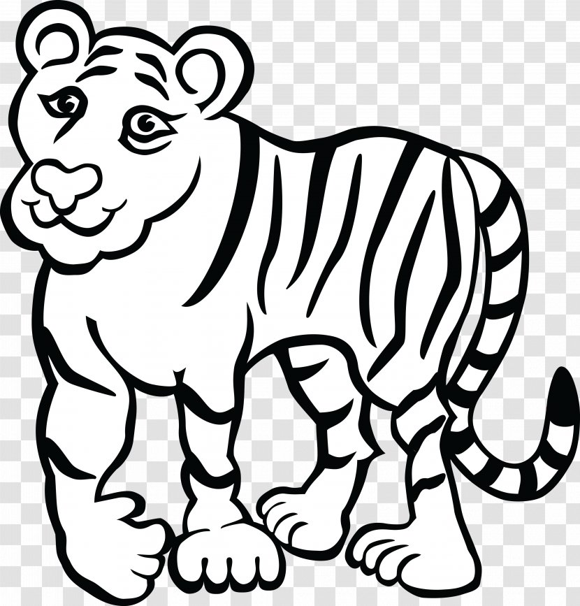 Coloring Book Bengal Tiger Adult Siberian - Animal Figure - Fierce Clipart Transparent PNG