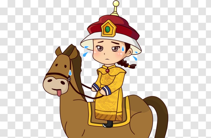 Cartoon Clip Art - H5 Creative Emperor On Horseback Patrol Transparent PNG