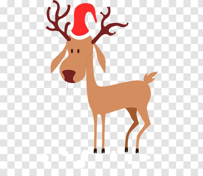 Rudolph Reindeer Santa Claus Clip Art - Vertebrate Transparent PNG