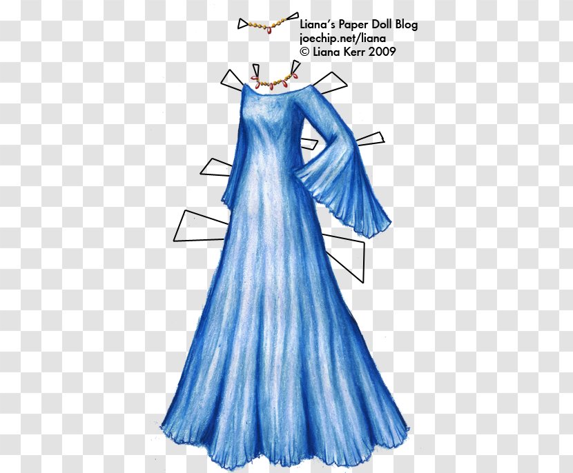 Shoulder Dress Drawing Gown - Flower - Blue Evening Transparent PNG