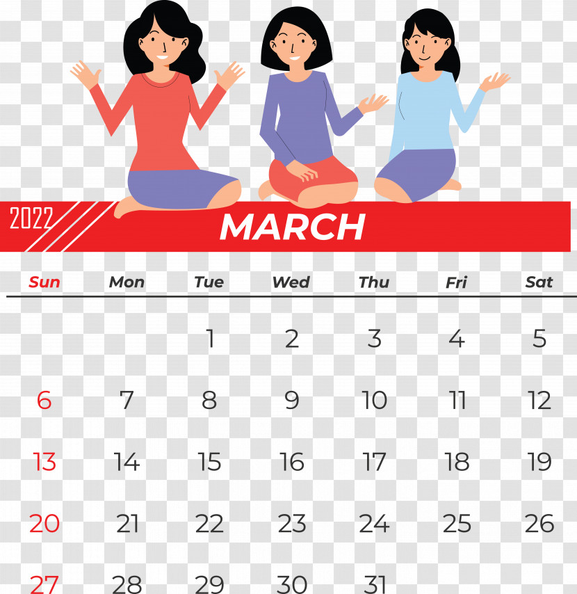 Flat Design Calendar Time Friendship Cartoon Transparent PNG