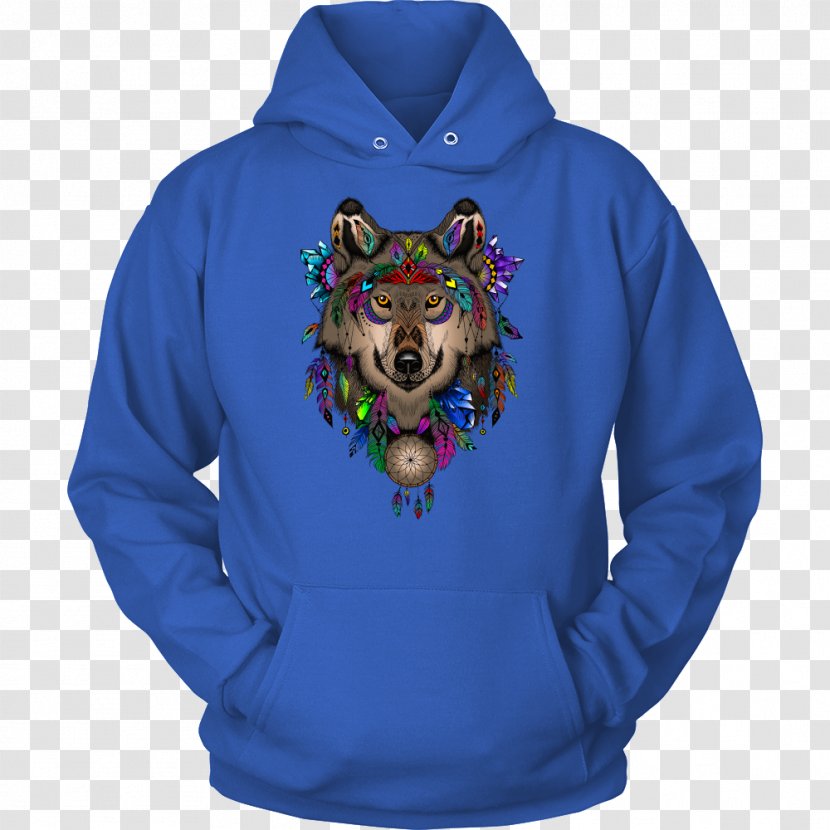 T-shirt Hoodie Clothing Father - Electric Blue - Wolf Dreamcatcher Transparent PNG