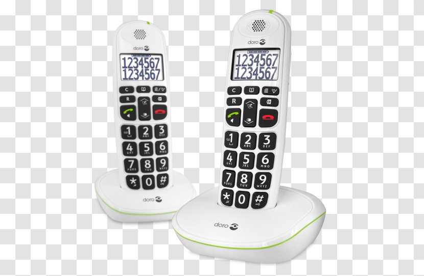 Cordless Telephone Doro PhoneEasy 100w Digital Enhanced Telecommunications - Handset Transparent PNG