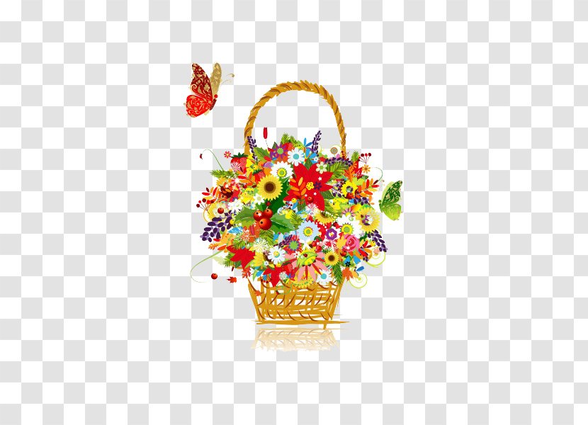 Flower Basket Stock Photography Clip Art - Gift - Colorful Baskets Of Flowers Transparent PNG