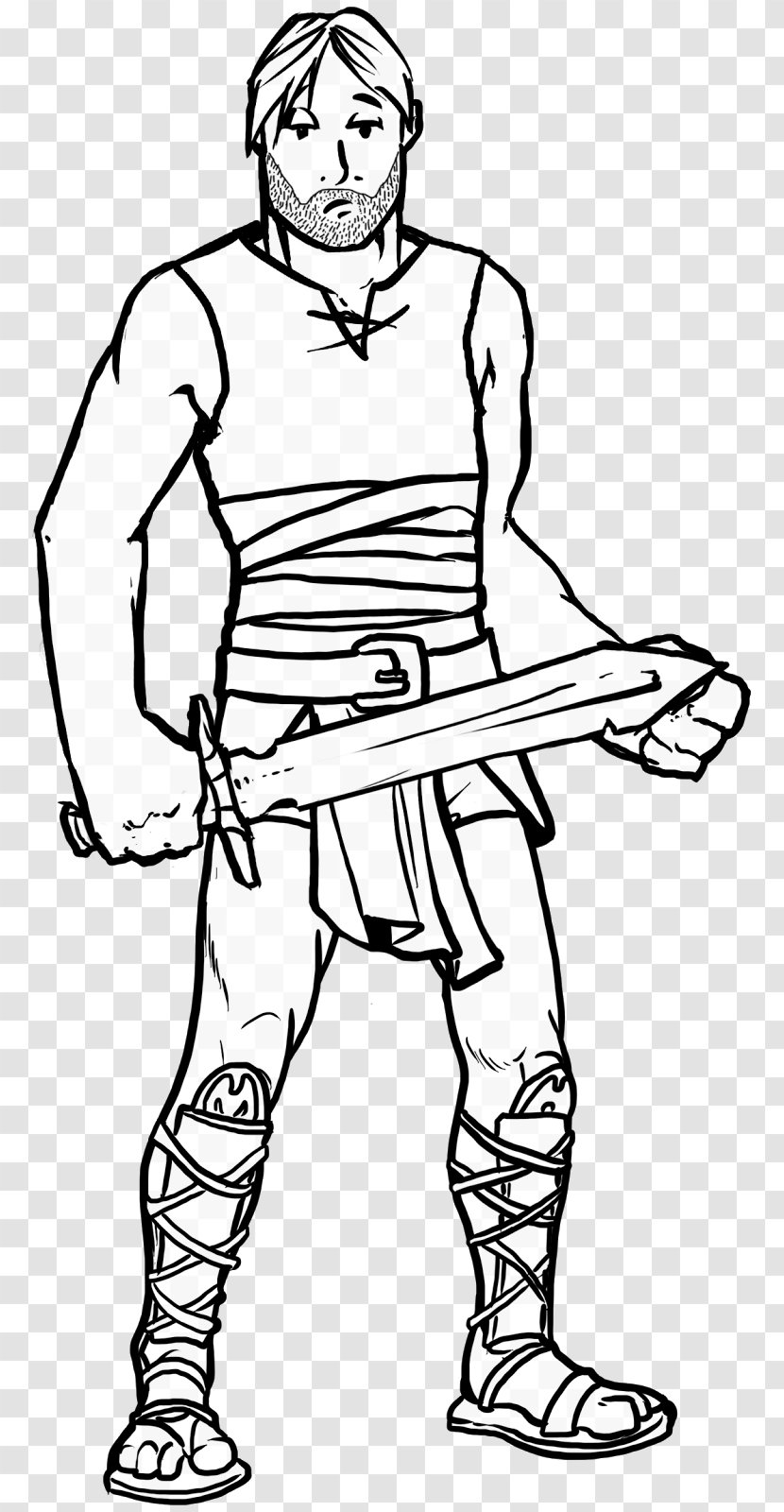 Coloring Book Drawing Gladiator Line Art Hero - Footwear - Novice Transparent PNG