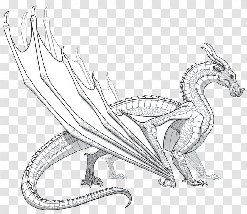 Wings Of Fire Dragon Coloring Book - Flame - Barbed Transparent PNG