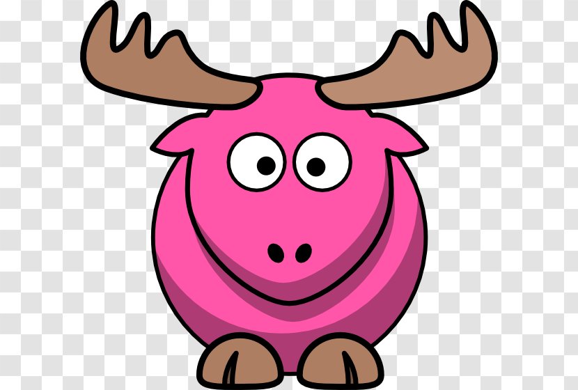 Elk Drawing Cartoon Clip Art - Magenta - Snout Transparent PNG