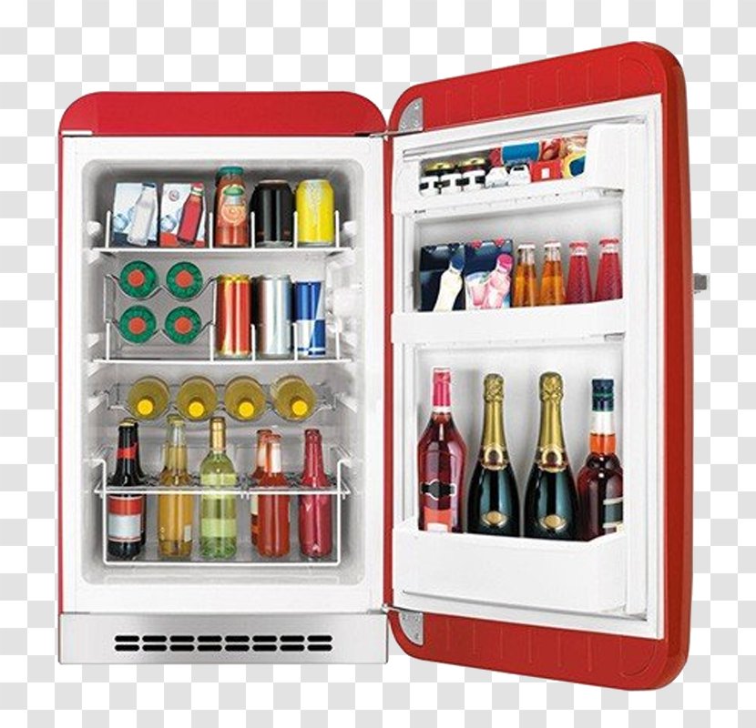 Refrigerator Smeg Table Home Appliance Kitchen - Mini Fridge Transparent PNG