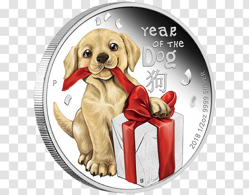 Dog Lunar Series Proof Coinage Chinese New Year - Labrador Retriever - Calendar Of The Rooster Transparent PNG