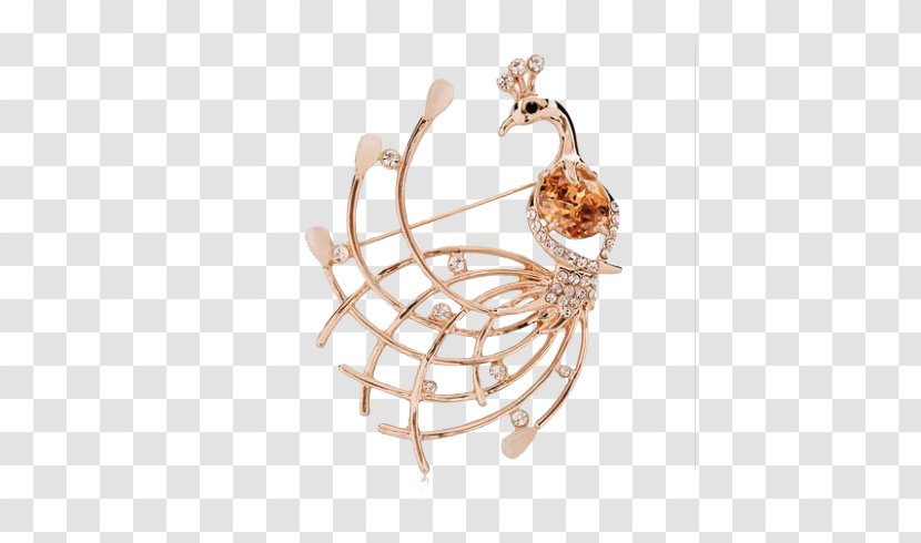 Brooch Fibula Jewellery Pearl Peafowl - Peacock Transparent PNG