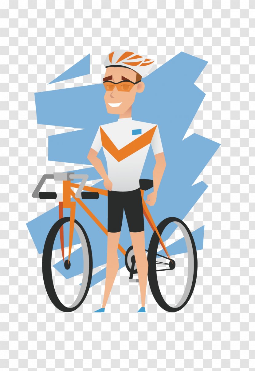 Bicycle Frame Cycling Wheel Clip Art - Road Racing - Hand Drawn Bike Boy Transparent PNG