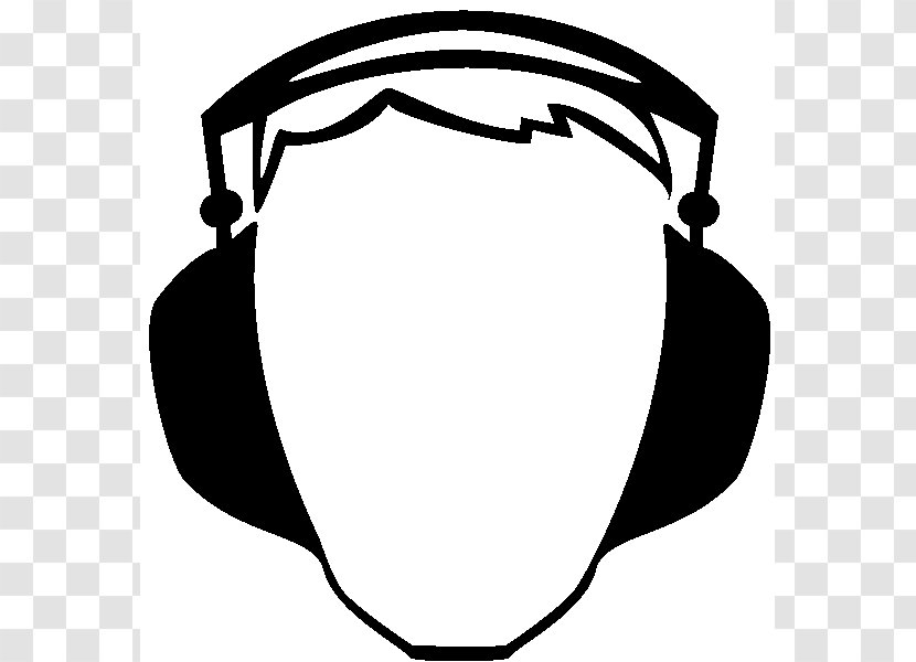 Headphones Drawing Clip Art - Black And White - Headphone Clipart Transparent PNG