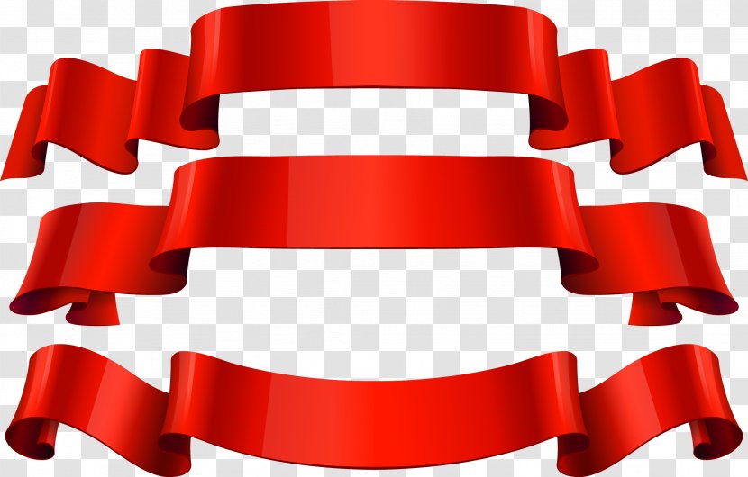 Red Banner Clip Art - Ribbon - Streamers Transparent PNG