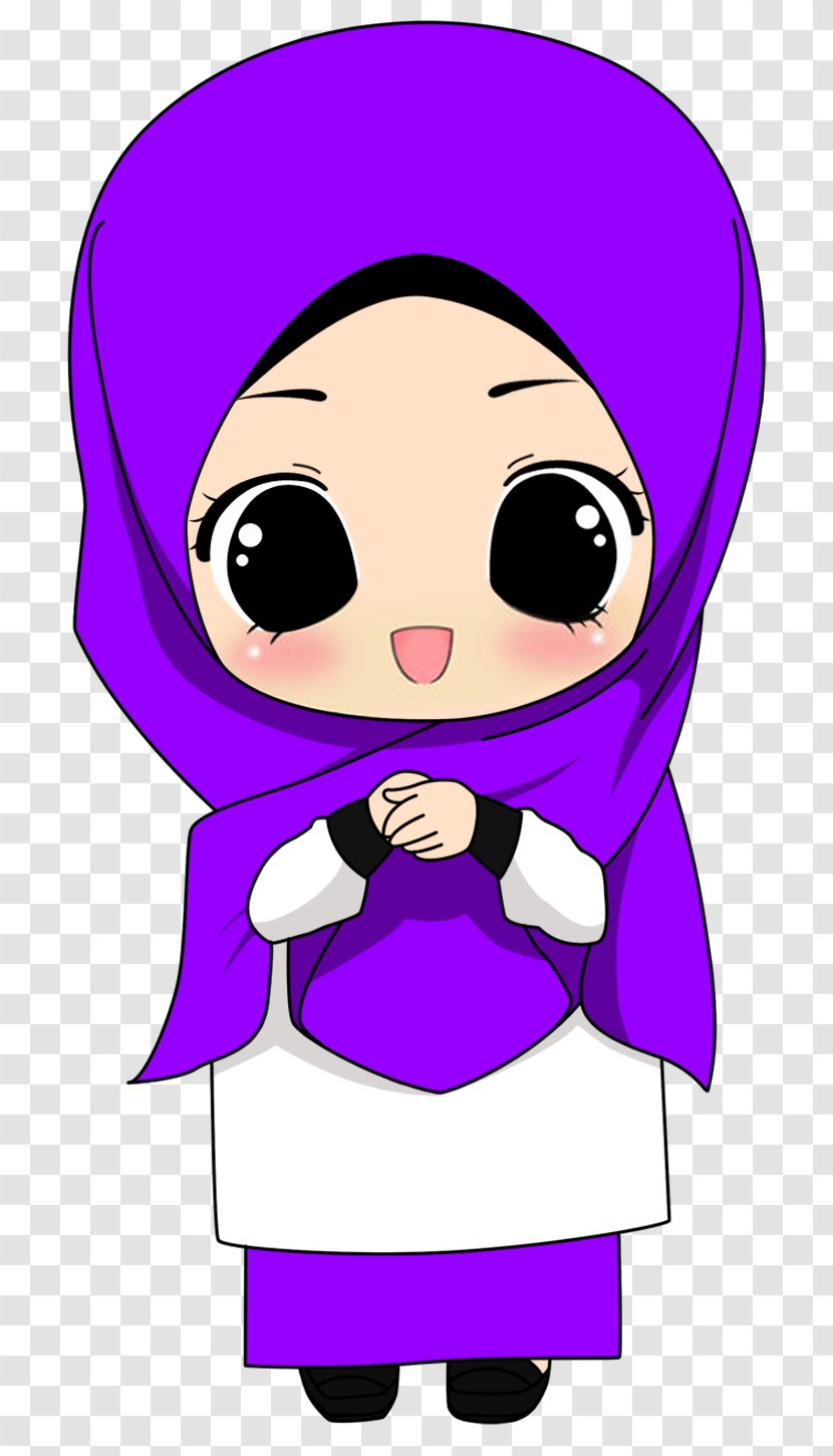 Quran Islam Cartoon Hijab Muslim - Watercolor Transparent PNG