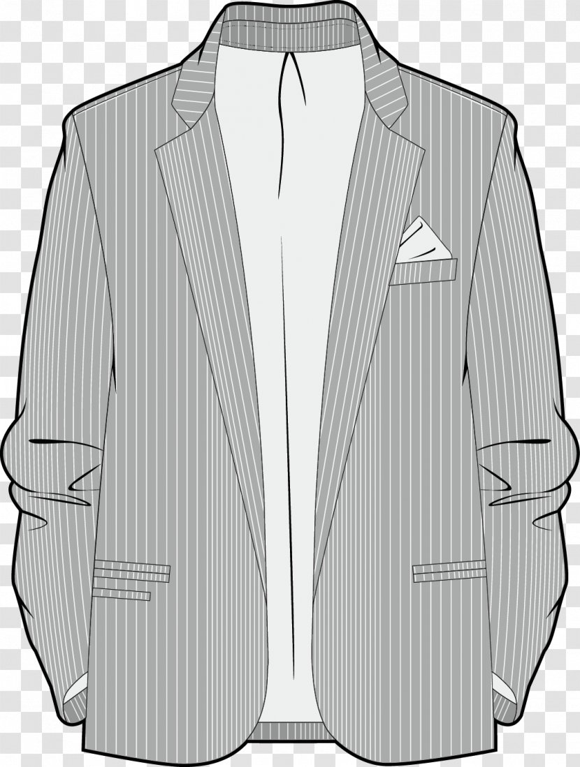 Blazer Suit Drawing - White - Vector Transparent PNG
