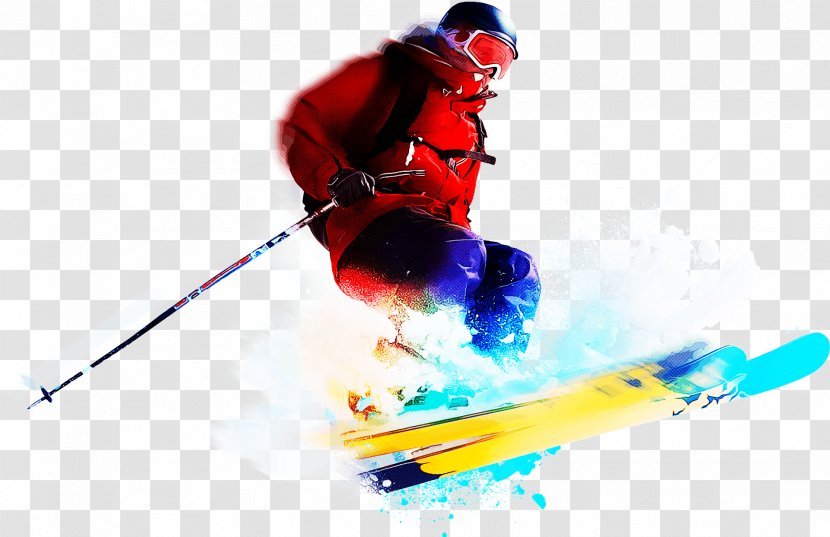 Skier Ski Freestyle Skiing Pole - Equipment - Winter Sport Transparent PNG