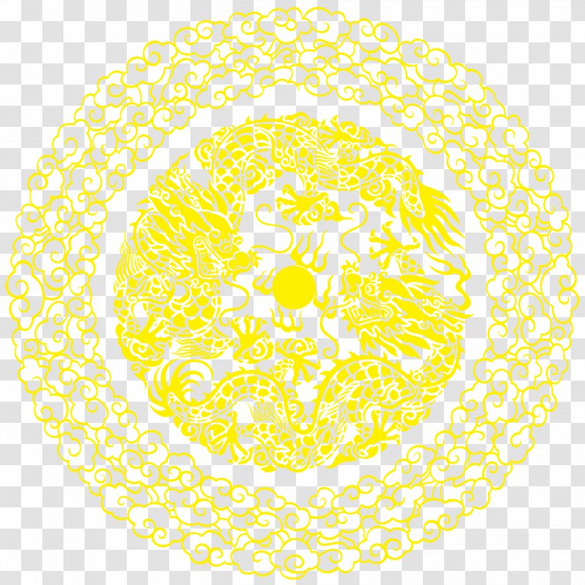 Circle Area Organism Pattern - Yellow Chinese Wind Transparent PNG