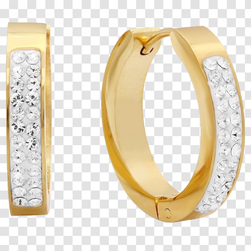 Earring Cubic Zirconia Gold Jewellery - Wedding Ring Transparent PNG