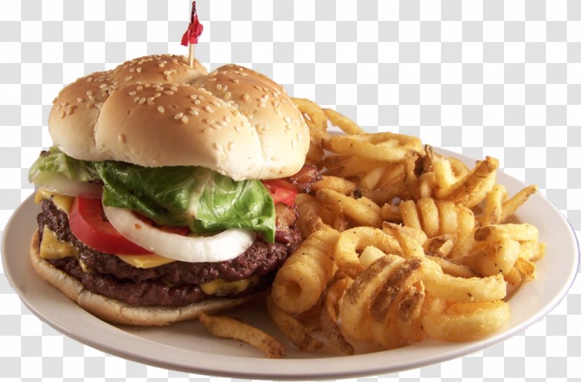 Hamburger Veggie Burger Cheeseburger Fast Food French Fries - Western Menu Transparent PNG