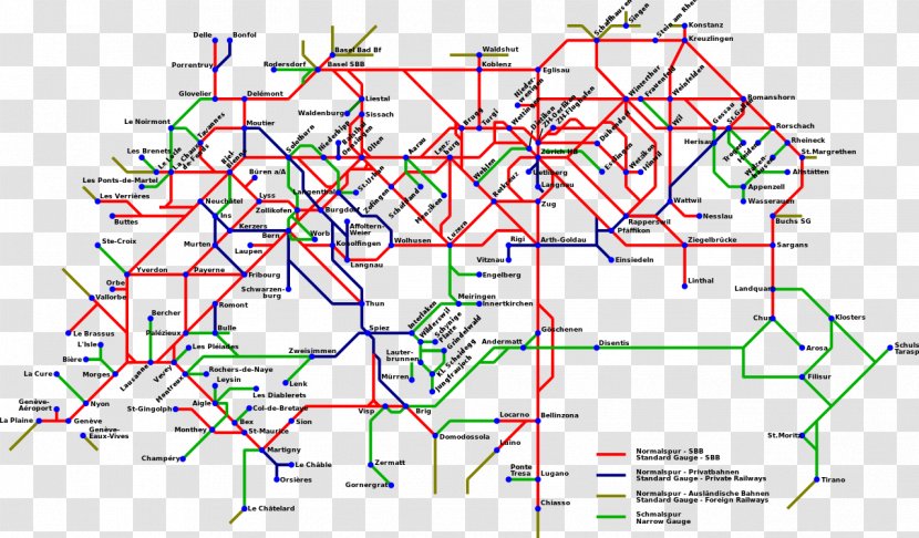 Rail Transport Switzerland Train Réseau Ferroviaire - Area Transparent PNG